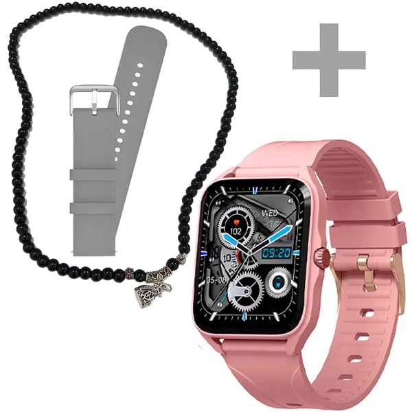Relógio G-TiDE Q1 com Bluetooth - Rosa + Pulseira (Anatel)
