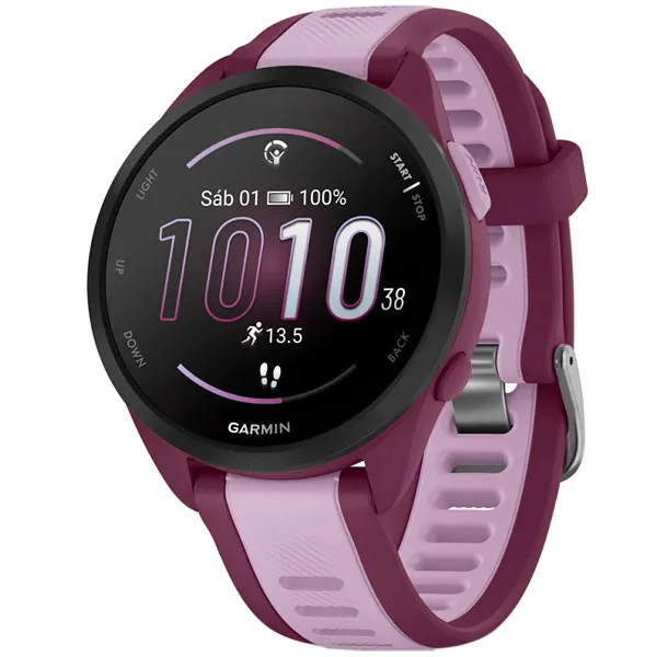 Relógio Garmin Forerunner 165 Music AMOLED 010-02863-33 com GPS Bluetooth - Roxo Rosa