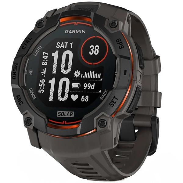Relógio Garmin Instinct 3 Solar 010-02935-00 50 mm com GPS Bluetooth - Preto Cinza