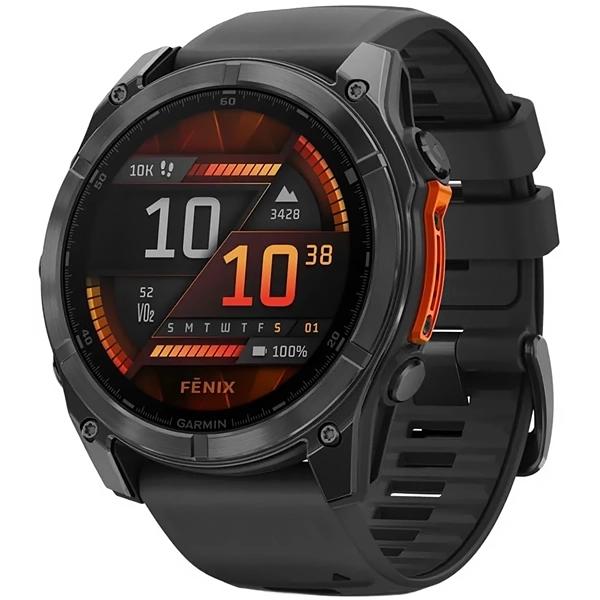 Relógio Garmin Fenix 8 AMOLED 010-02905-00 51 mm com GPS Wi-Fi - Cinza Preto