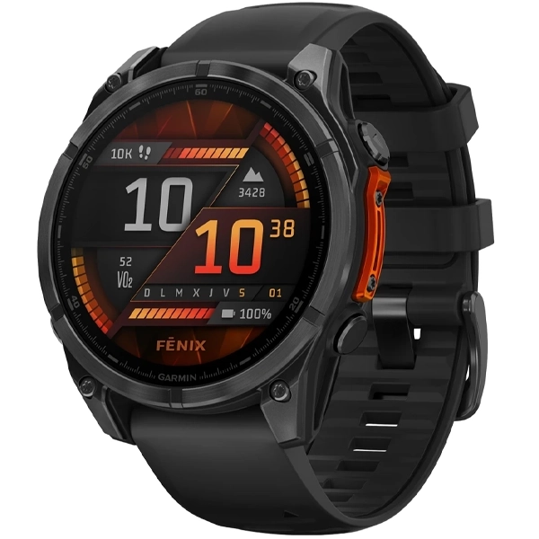 Relógio Garmin Fenix 8 AMOLED 010-02904-00 47 mm com GPS Wi-Fi - Cinza Preto