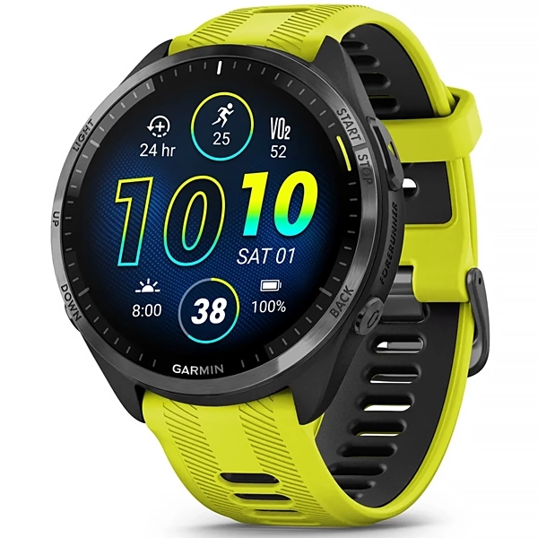 Relógio Garmin Forerunner 965 AMOLED 010-02809-22 com GPS Bluetooth - Preto Amarelo