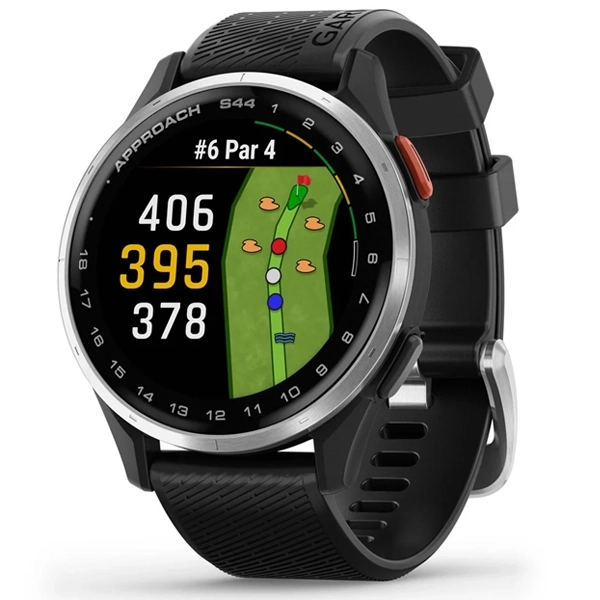 Relógio Garmin Approach S44 Golf 010-03009-00 43 mm com GPS Bluetooth - Prata Preto
