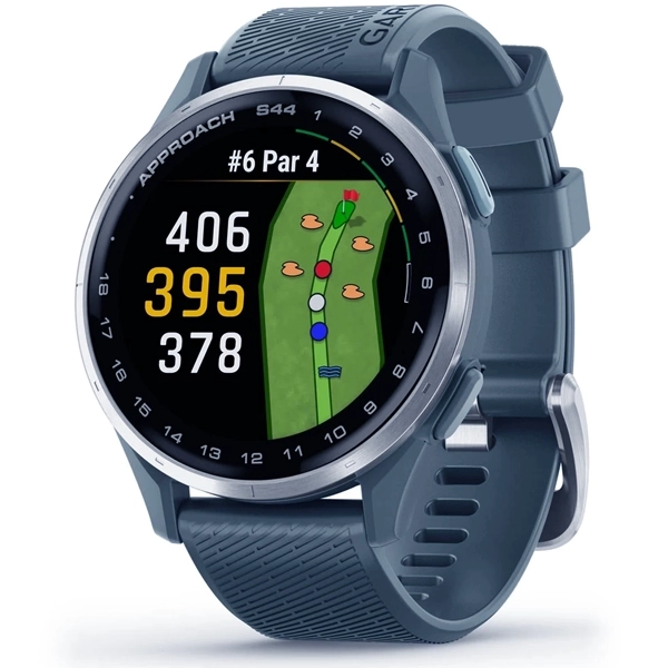 Relógio Garmin Approach S44 Golf 010-03009-01 43 mm com GPS Bluetooth - Prata Azul